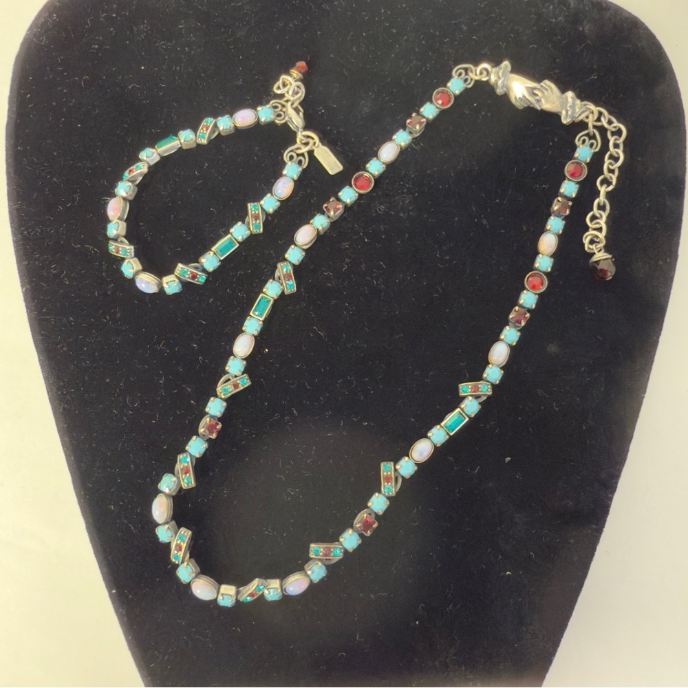 MARY DEMARCO Multicolor Turquoise Necklace and Bracelet Set  NWOT